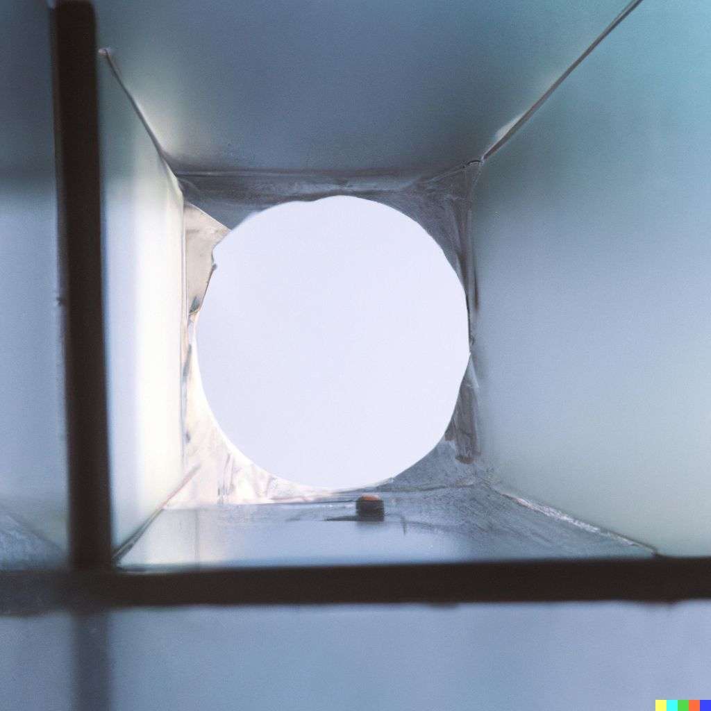 a photograph of the discovery of gravity seen through a window